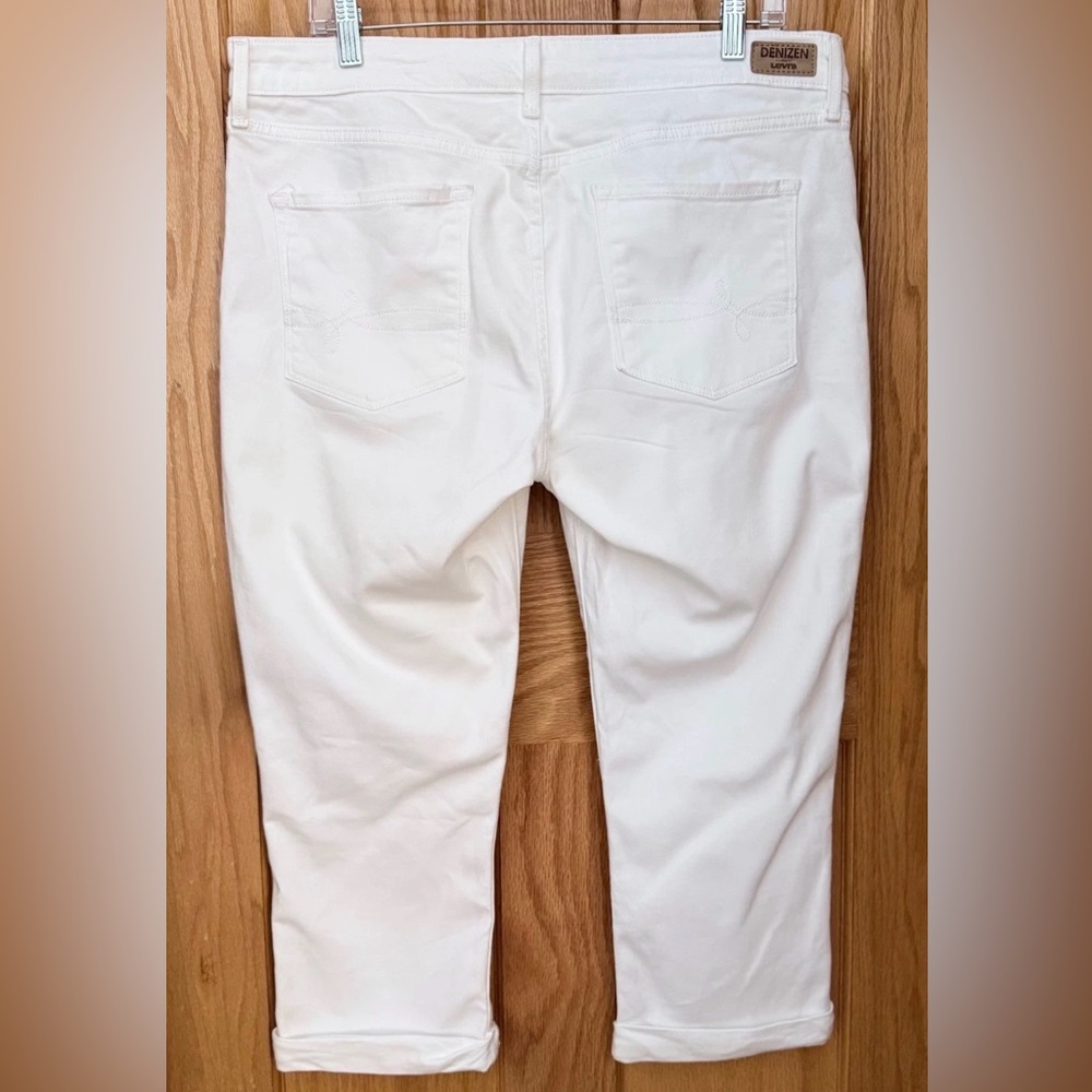 Levi Denizen White Modern Crop Cuffed Jeans Capri Denim sz 16/waist 33 EUC - Picture 12 of 12